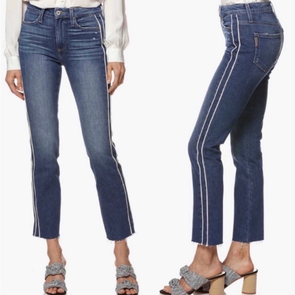 Paige Jeans Womens 28 Hoxton Straight Ankle Piping Raw Hem